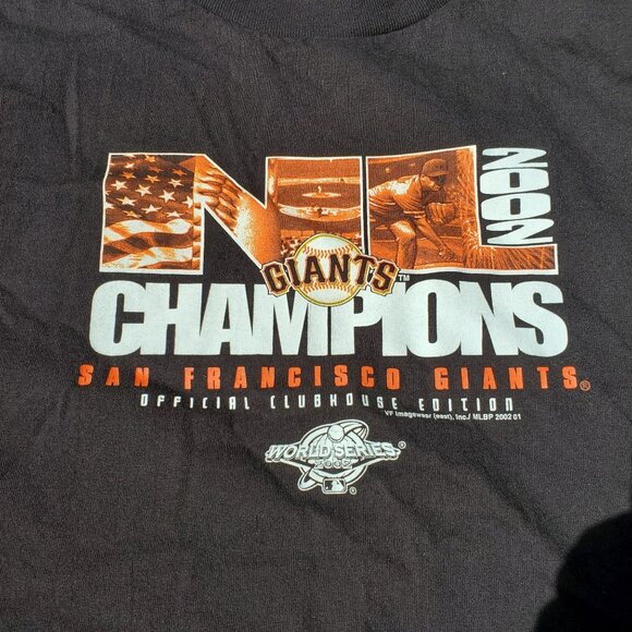 2002 San Francisco Giants NL Champions T-Shirt XL Official Clubhouse Edition MLB - Picture 3 of 5